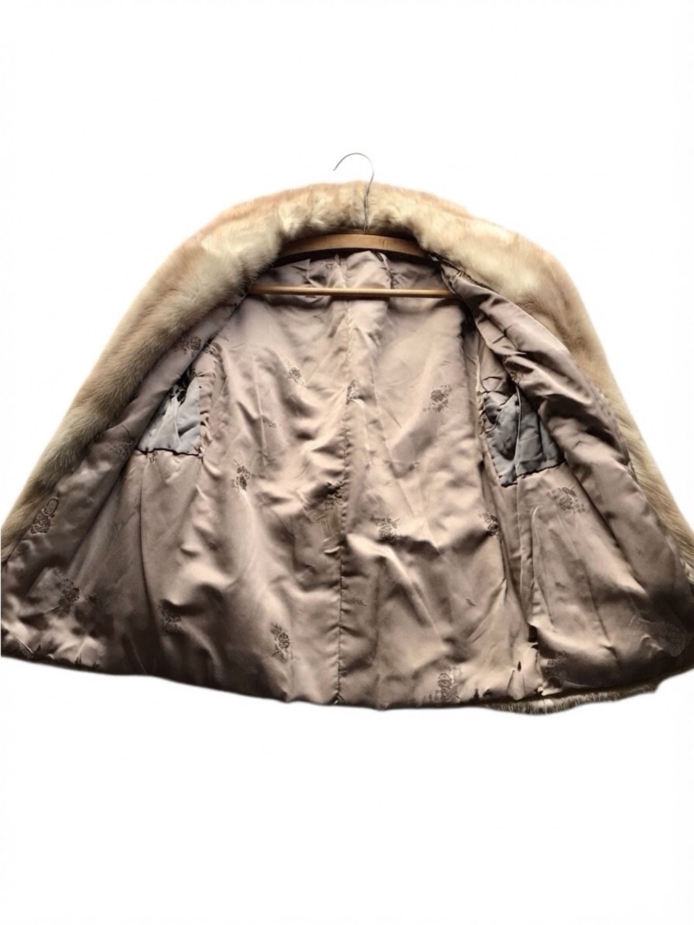 Vintage 1950s Pastel Beige Mink Fur Coat Swing Jacket Mid Century Luxury - Picture 4 of 10